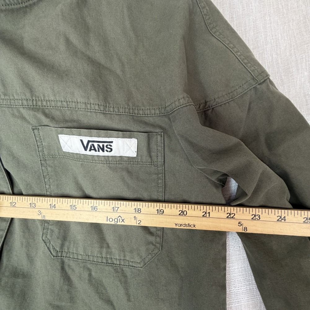 Vans Cropped Olive Green Women Jacket Sz XL Black Hood Utility Skater Grunge Y2K - Picture 4 of 8